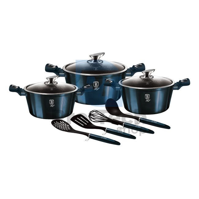 10-piece cooking set with marble surface METALLIC LINE AQUAMARINE EDITION 20035