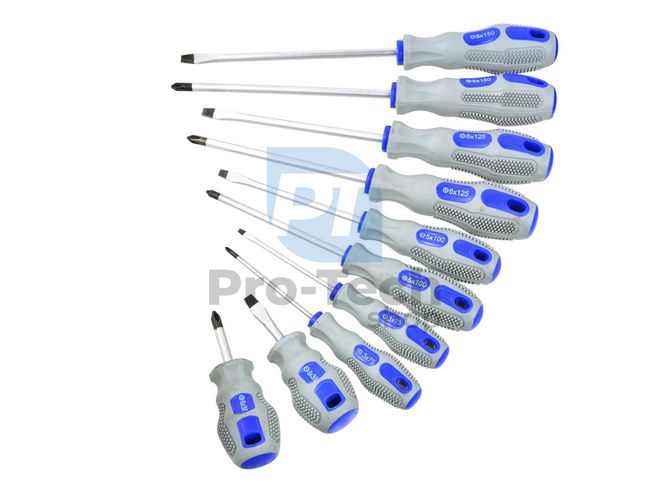 Set of cross and flat head screwdrivers 10pcs 01558