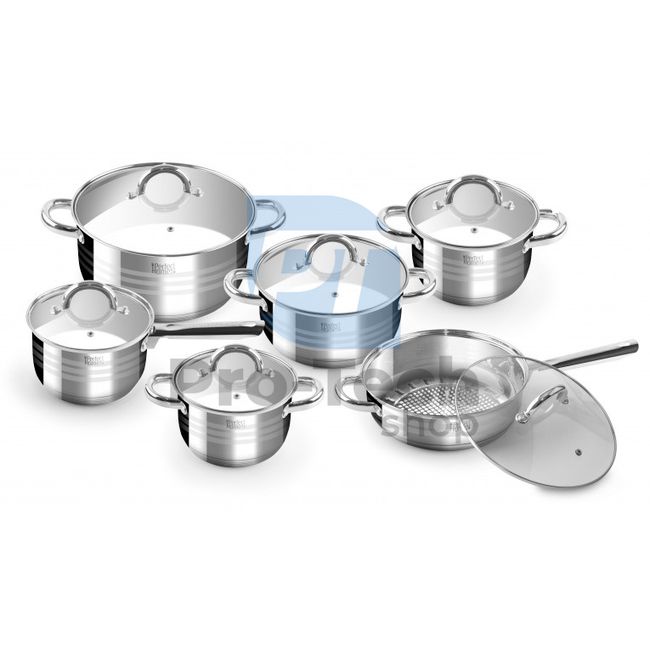 12-piece Stainless Steel Cookware Set Deluxe 53177