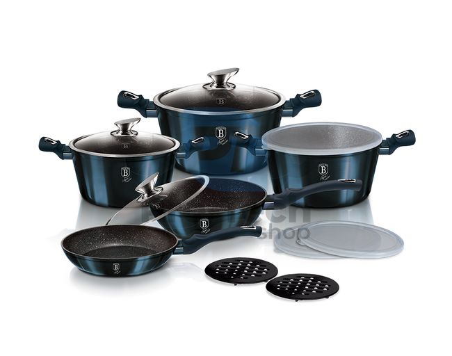 13-piece cooking set with marble surface METALLIC LINE AQUAMARINE EDITION 20038