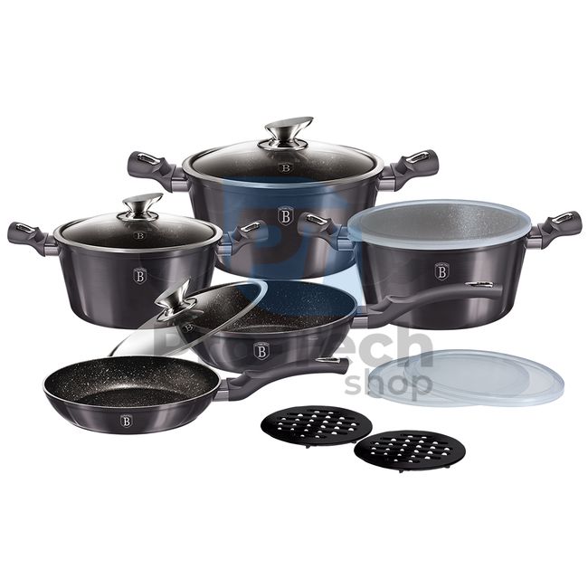 13-piece cooking set with marble surface METALLIC LINE CARBON PRO EDITION 19344