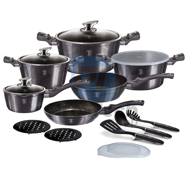 18-piece cooking set with marble surface METALLIC LINE CARBON PRO EDITION 19346