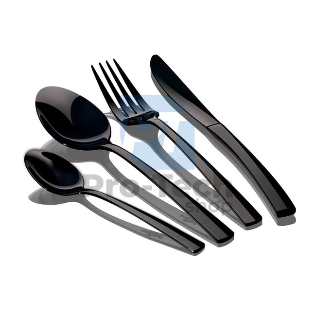 24-piece stainless steel cutlery set MIRROR BLACK 19160