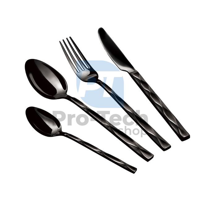 24-piece stainless steel cutlery set MIRROR BLACK 19163