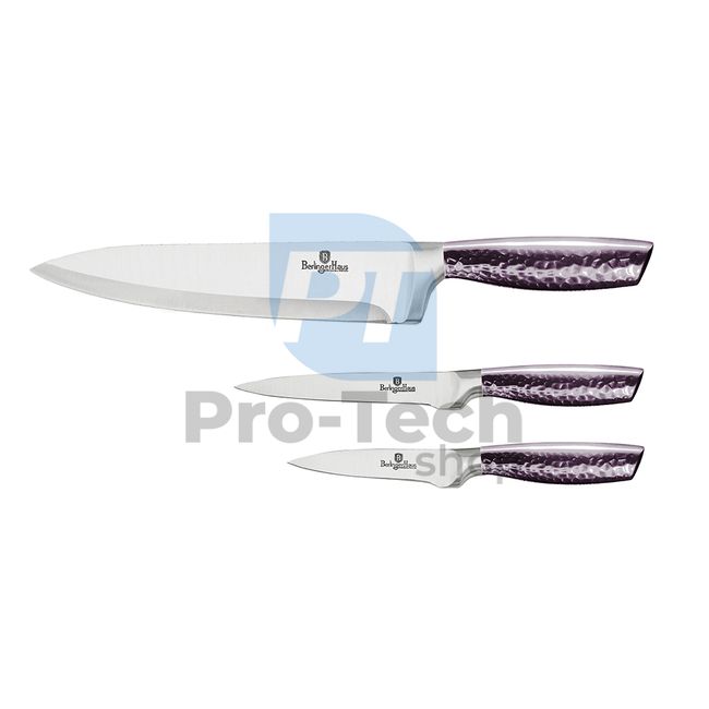 3-piece set of stainless steel kitchen knives PURPLE 20264