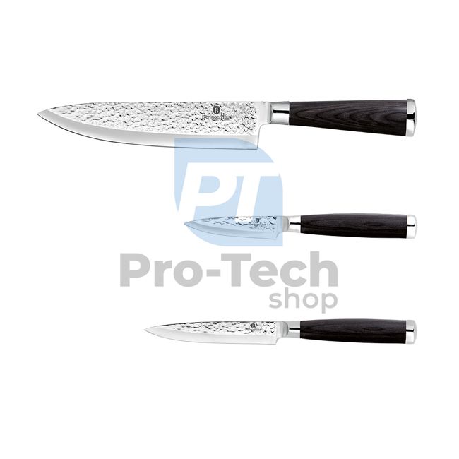 3-piece set of kitchen knives BLACK WOOD 20636