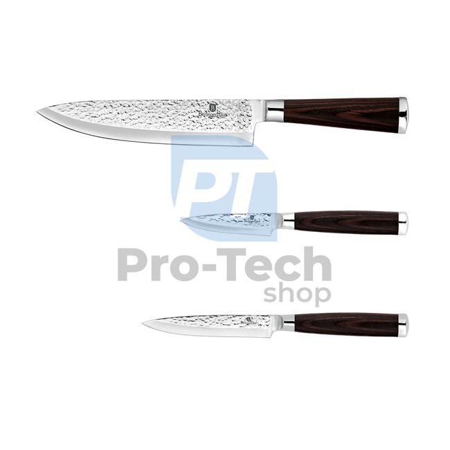 3-piece set of kitchen knives BROWN WOOD 20655