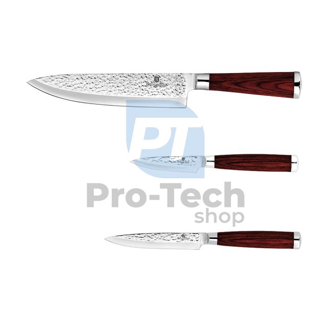 3-piece set of kitchen knives RED WOOD 20675