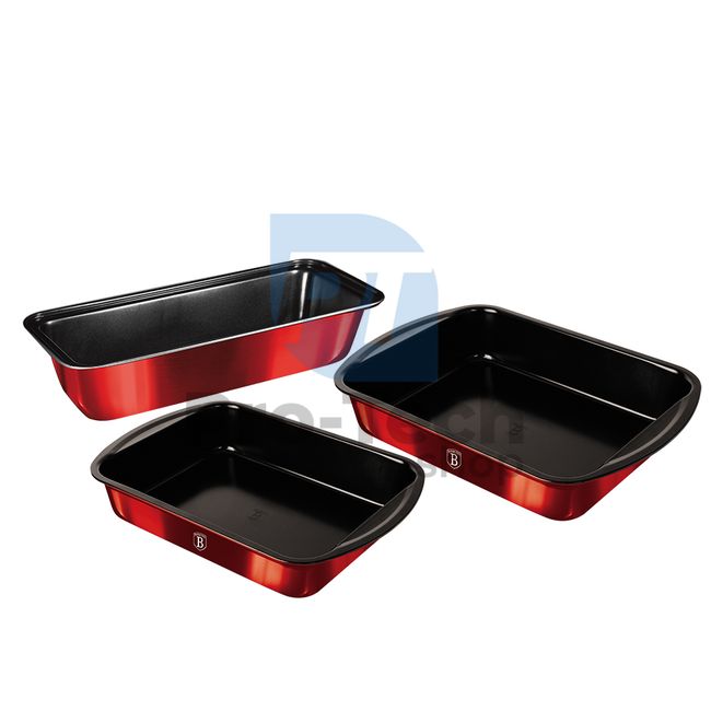 3-piece baking set with titanium surface BURGUNDY 19155