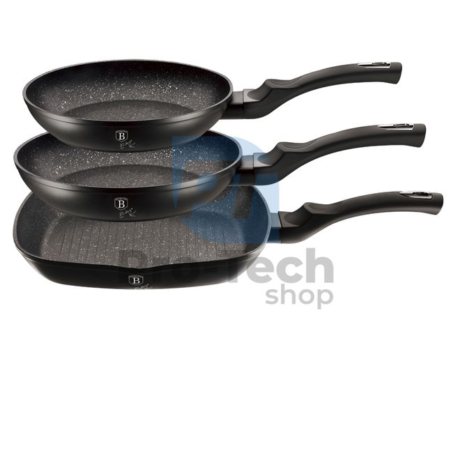 3-piece set of pans with marble surface BLACK SILVER COLLECTION 20418