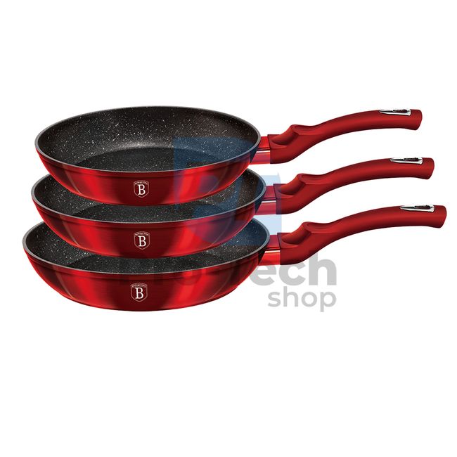 3-piece set of pans with marble surface METALLIC LINE BURGUNDY EDITION 19087