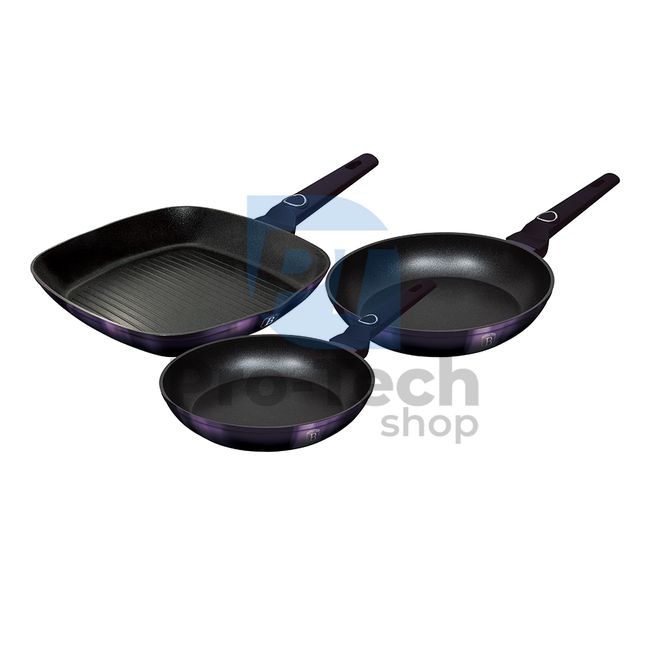 3-piece set of pans with titanium surface PURPLE ECLIPSE COLLECTION 20247