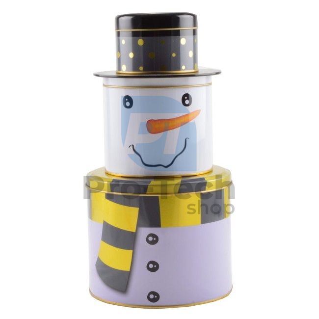 3-piece set of food storage containers Snowman 52709