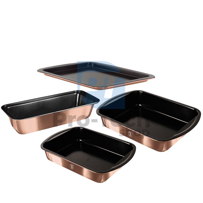 4-piece set of baking pans ROSE GOLD 19504