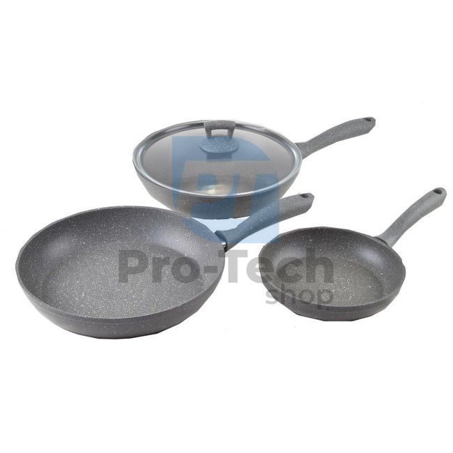 4-piece set of pans with marble surface 52986