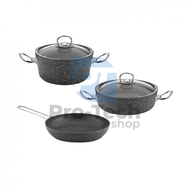 5-piece set of pots with granite surface GREY 53654