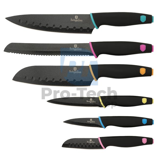 6-piece set of stainless steel kitchen knives BLACK 20923