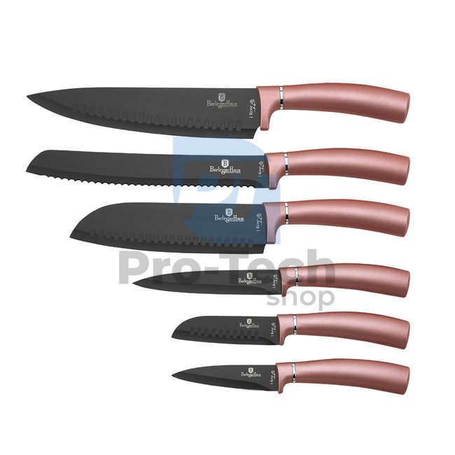 6-piece set of kitchen stainless steel knives PINK 19955