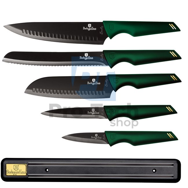 6-piece set of stainless steel kitchen knives with magnetic holder EMERALD 20169