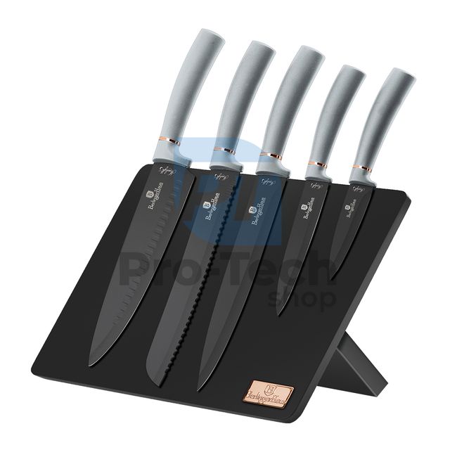 6-piece set of kitchen stainless steel knives with magnetic stand GREY 19863