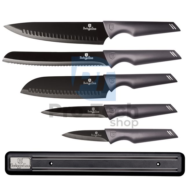 6-piece set of kitchen knives with magnetic holder CARBON PRO 19373