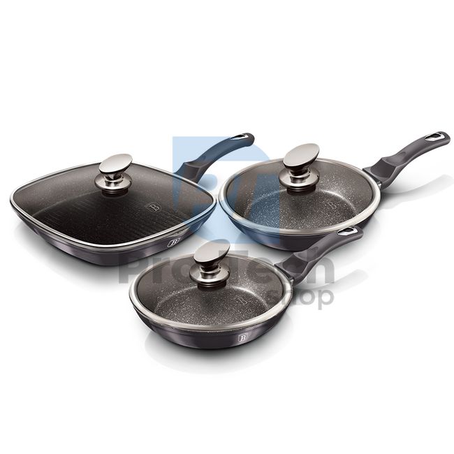 6-piece set of pans with marble surface METALLIC LINE CARBON PRO EDITION 19337