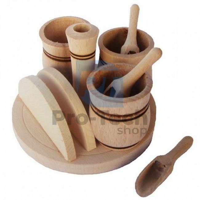 9-piece set of wooden spice jars 51548