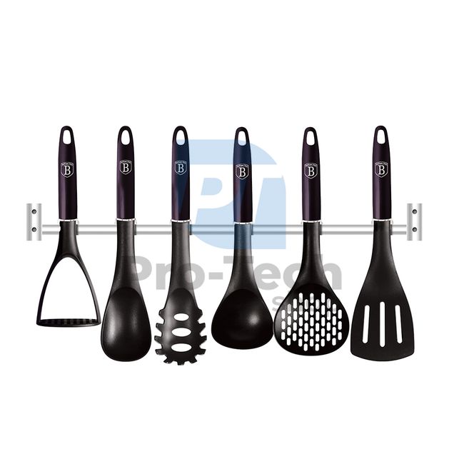 7-piece kitchen tool set with stainless steel holder PURPLE 20287