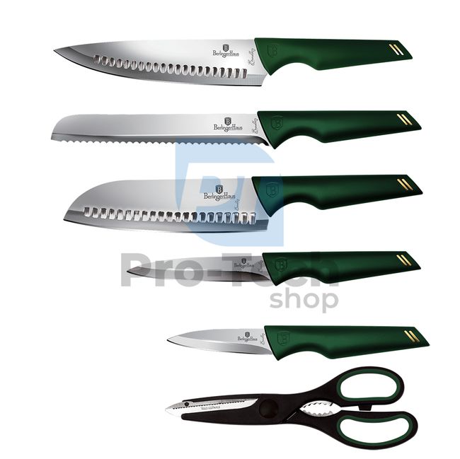 7-piece set of stainless steel kitchen knives with stand EMERALD 20180