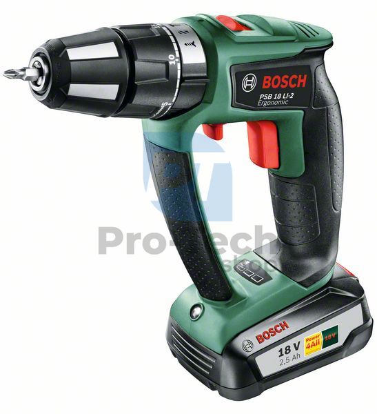 Cordless impact drill Bosch PSB 18 LI-2 Ergonomic with lithium-ion technology 03775