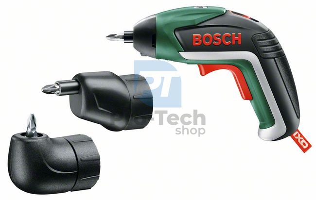 Cordless drilling screwdriver 3,6V Bosch IXO with angle and eccentric attachment 10797