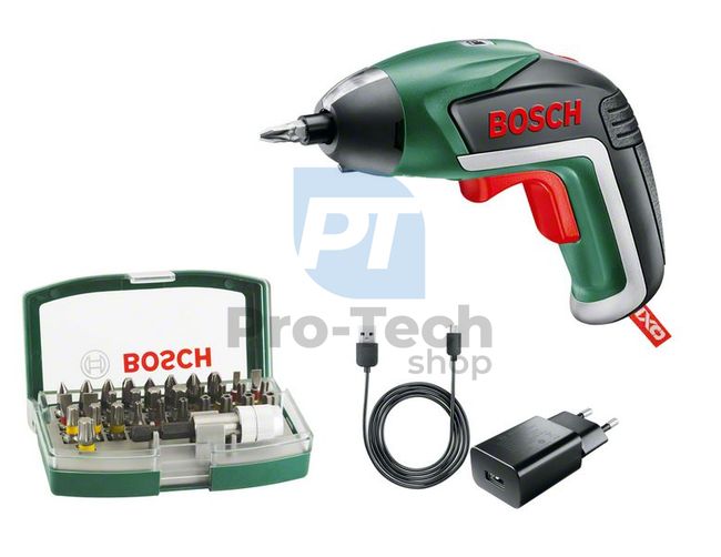 Cordless drill screwdriver 3,6V Bosch IXO with set of attachments 10799