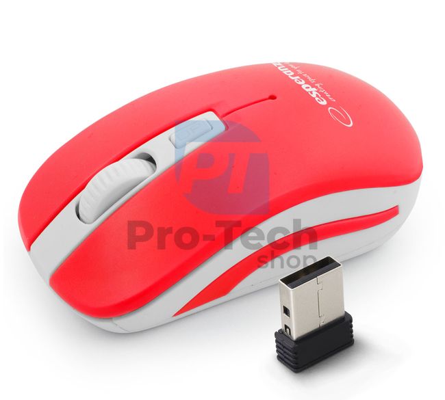 Wireless mouse 4D URANUS, red and white 73148