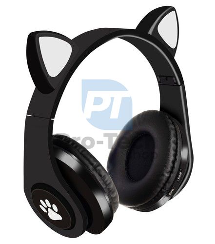 Wireless headphones with cat ears - black 73986