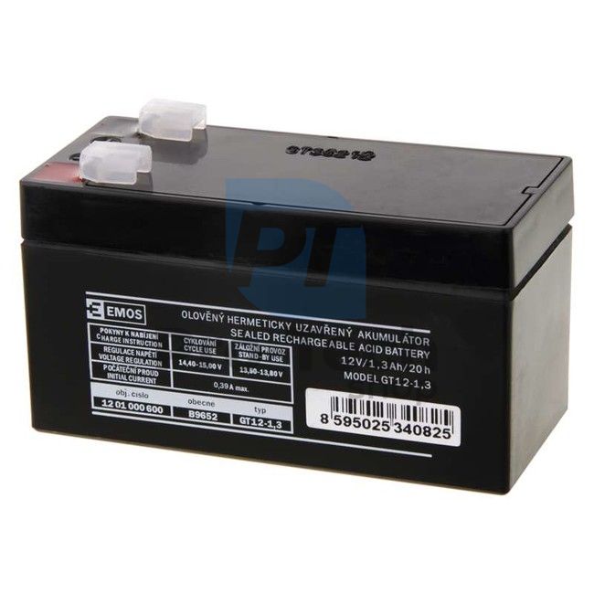 Maintenance-free lead-acid battery 12 V/1.3 Ah, faston 4.7 mm 70179