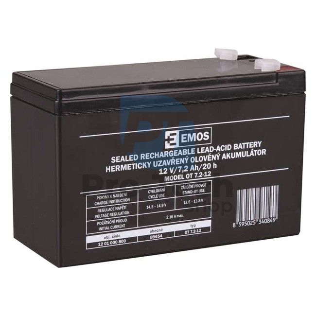 Maintenance-free lead-acid battery 12 V/7,2 Ah, faston 4,7 mm 70441