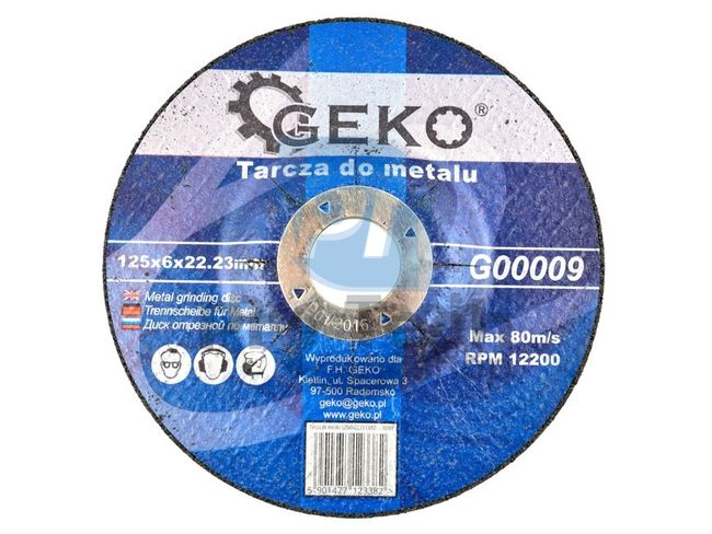 Metal grinding disc 125mm x 6mm x 22.2mm 02082