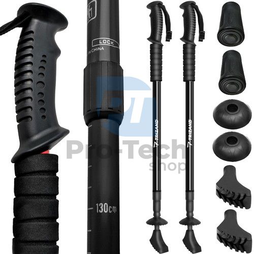 Black trekking poles + accessories - set of 2 74027