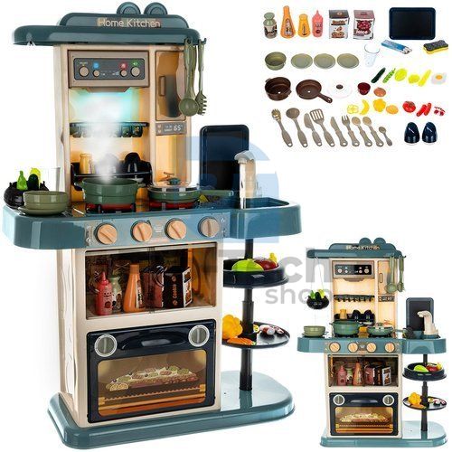 Children's wooden kitchen 72cm blue + steam 74050