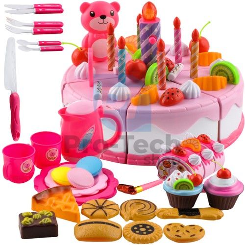 Children's plastic birthday cake 80 parts 74058