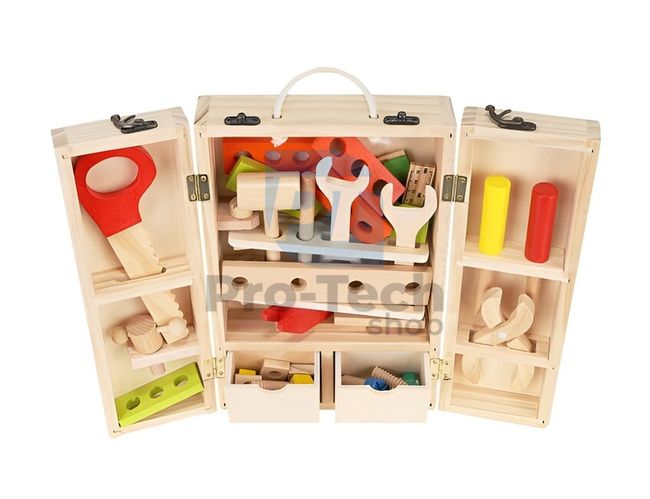 Children's wooden tools in case 74071