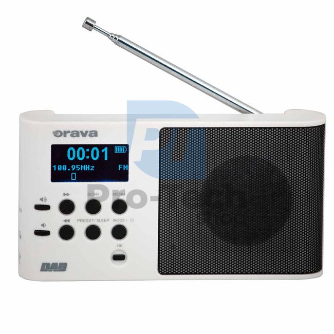 Digital DAB/FM portable radio Orava, white 73502