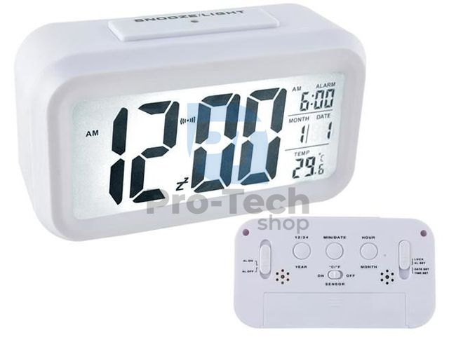 Digital LED alarm clock - White 74098