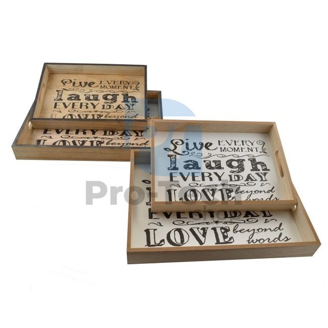 Wooden serving tray 2pcs 52838