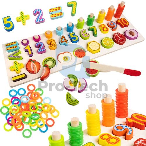 Wooden inserter - fruit and numbers 22607 75756