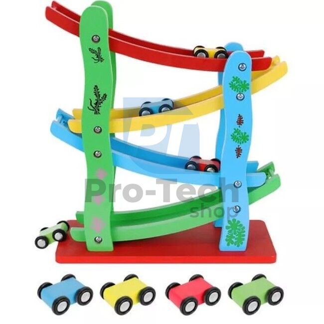 Wooden slide with cars 74149