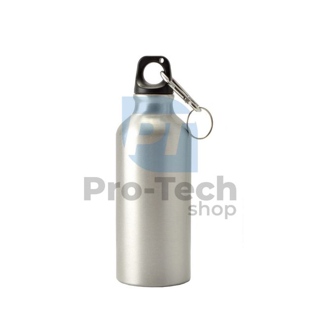 Bottle with carabiner 0,4l Silver 53354