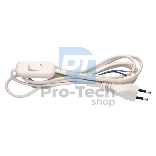 Flexo PVC cord 2× 0,75mm2 with switch, 2m, white 70969