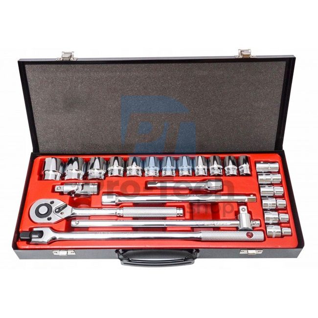 Socket wrench set 24pcs 1/2" 13165