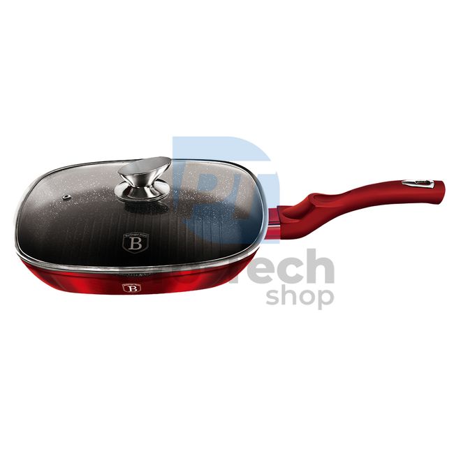 Grill pan with marble surface and lid 28cm METALLIC LINE BURGUNDY EDITION 19069